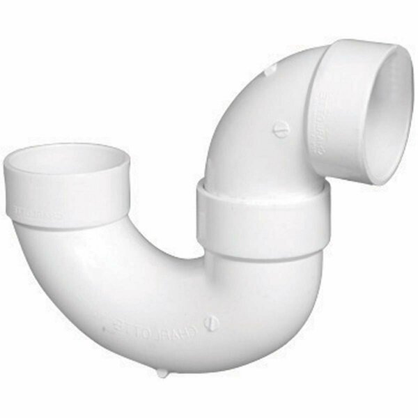 Homecare Products 4 in. Hub x 4 in. Dia. Hub PVC Pipe Schedule 40 P-Trap, White HO2740502